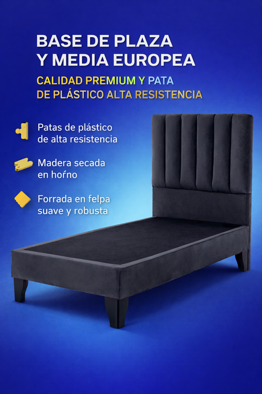 BASE EUROPEA PLAZA Y MEDIA: RESISTENCIA Y ESTILO PARA TU DESCANSO 🛏️✨