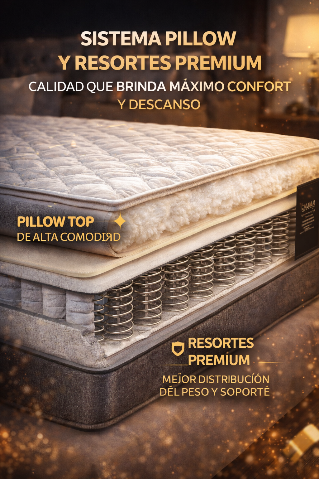 COLCHON KING CANAIMA SISTEMA PILLOW CON RESORTES PREMIUM ✨